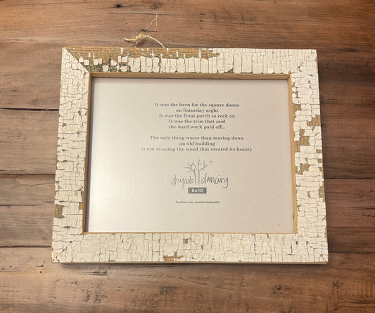 8x10 Old White Chippy Reclaimed wood frame